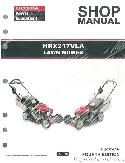 Honda HRX217 VLA Lawn Mower Repair Service Shop Manual