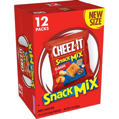 Cheez-It, Baked Snack Mix, Classic, 12 Ct, 9 Oz - Walmart.com - Walmart.com