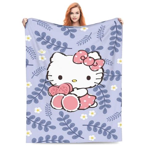 Hello Kitty Blanket Lightweight Throw Blanket Flannel Fleece Microfiber ...