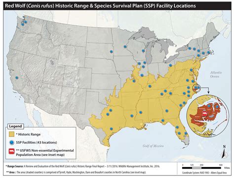Red Wolf Habitat Map