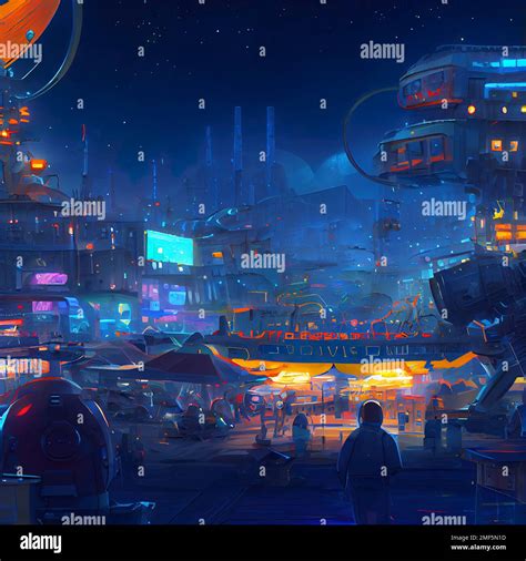 Cyberpunk neon city night. Futuristic city scene. Backdrop. Wallpaper ...