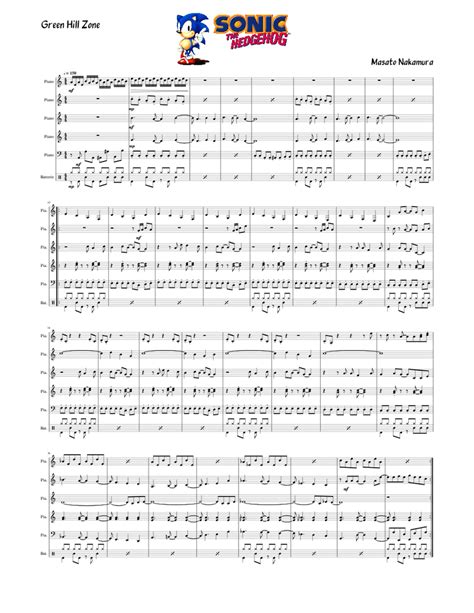 Sonic - Green Hill Zone Sheet music for Piano, Drum Group (Mixed ...