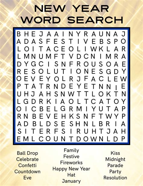 Free Printable New Year Word Search - Mama Likes This