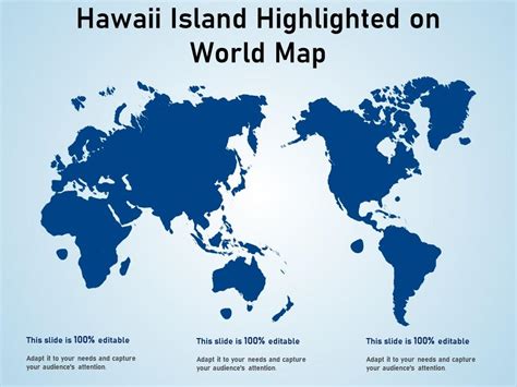 Hawaii island highlighted on world map | Presentation Graphics ...