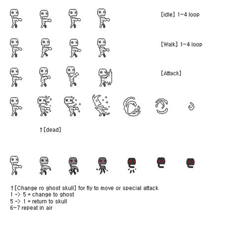 Skull Monster Sprite Sheet | OpenGameArt.org