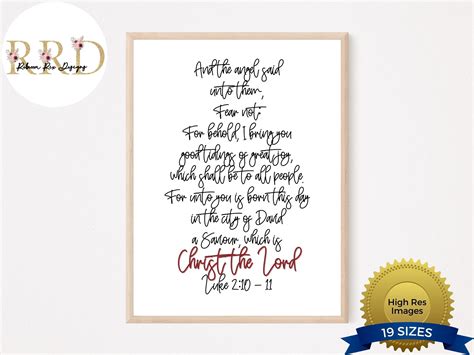 Luke 2 Printable Luke 2 10,11 Christian Christmas Wall Art Religious ...