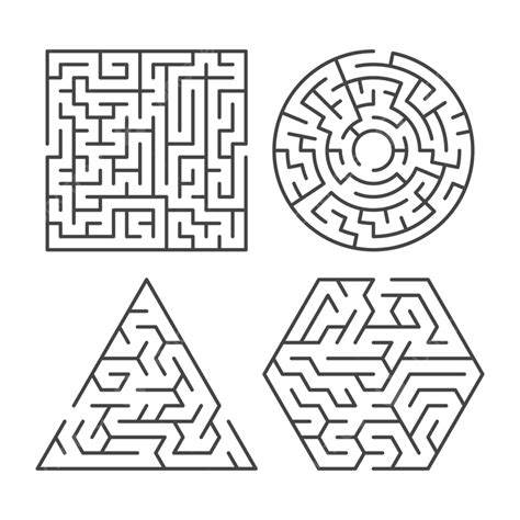 Maze Game Ways Way Labyrinth, Educational, Set, Simple PNG and Vector ...