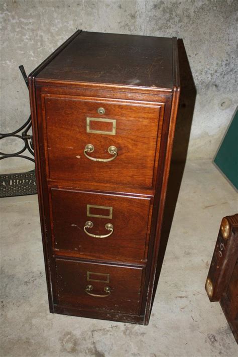 ANTIQUE WOODEN 3 DRAWER FILING CABINET | eBay