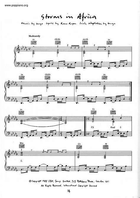 Enya-Storms In Africa Sheet Music pdf, - Free Score Download ★