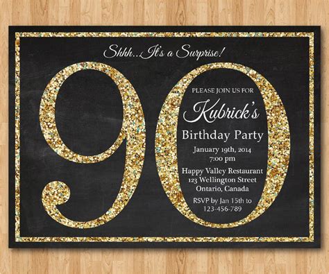 Printable 90Th Birthday Invitations