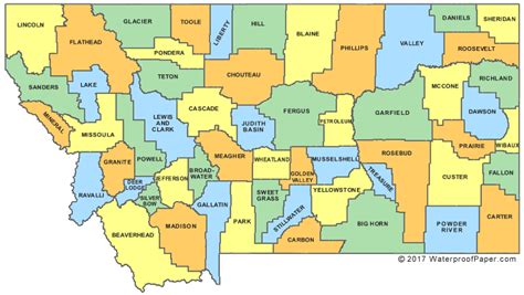 Montana County Map - MT Counties - Map of Montana