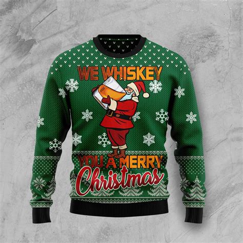 We Whiskey You A Merry Christmas Christmas Wool Sweater - RobinPlaceFabrics