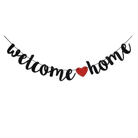 Buy Welcome Home Banner for Home Party Sign Decorations,Red & Black ...