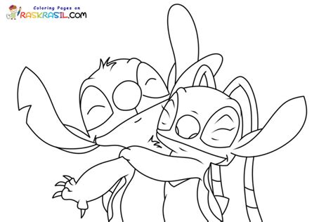 Stitch and Angel Coloring Pages