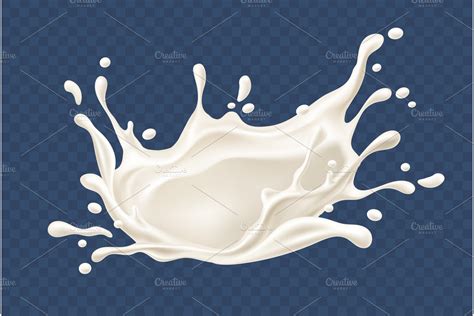 Milk splash realistic splashes ~ Illustrations ~ Creative Market