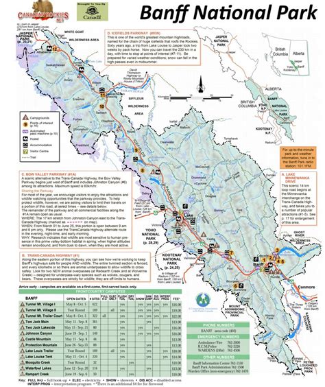 Banff National Park Hiking Map - Ontheworldmap.com