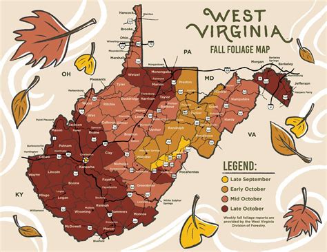 WV Fall Foliage map : r/WestVirginia