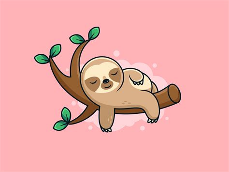 Premium Vector | Cute sleep sloth cartoon with cute pose. cartoon icon ...