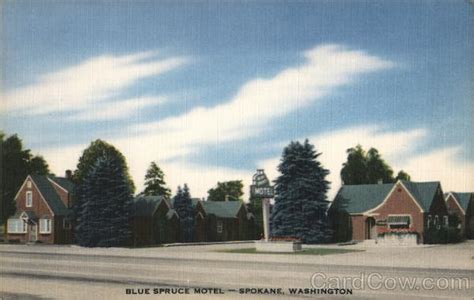 Blue Spruce Motel Spokane, WA Postcard