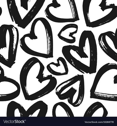 Black and white heart pattern Royalty Free Vector Image