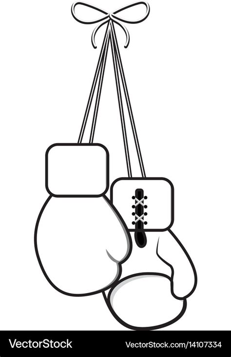 Figure boxing gloves hanging icon Royalty Free Vector Image