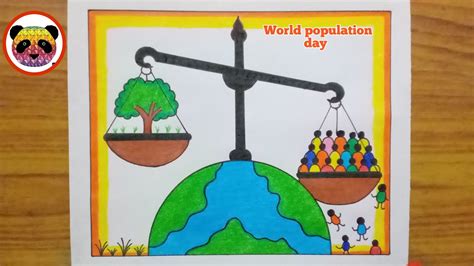 World population day drawing easy step by step /world population day ...