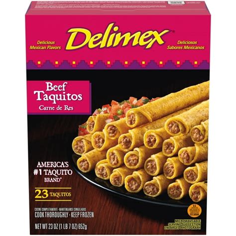 Delimex Beef Corn Taquitos Frozen Snacks, 23 ct Box - Walmart.com ...