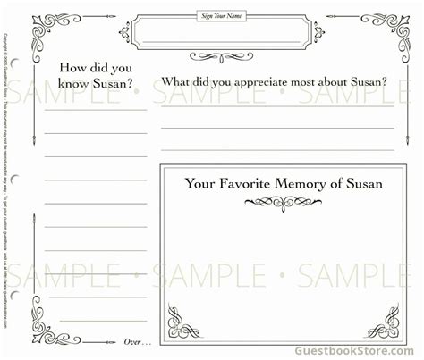 Free Printable Funeral Guest Book Template - Printable Word Searches