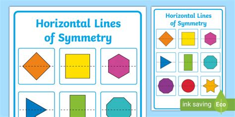 Horizontal Lines of Symmetry Display Poster - (teacher made)