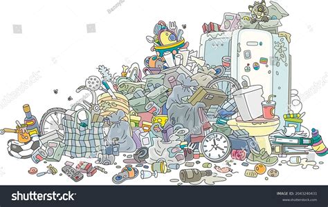 Big Messy Dump Household Garbage Waste Stock Vector (Royalty Free ...