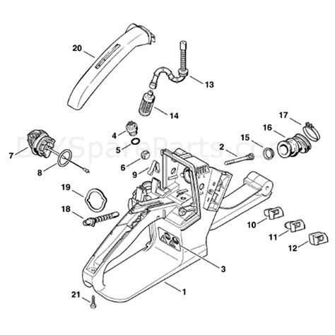 Stihl MS 260 Chainsaw (MS260 W) Parts Diagram, Tank housing