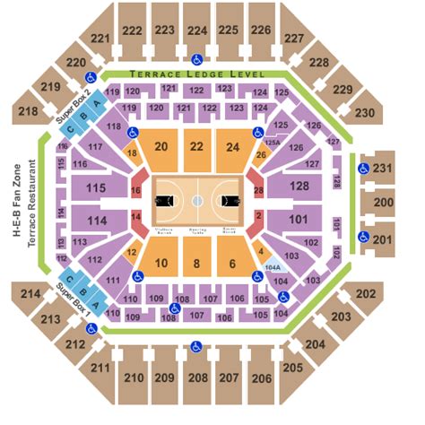 Att Center San Antonio Seating Chart With Seat Numbers - Chart Walls