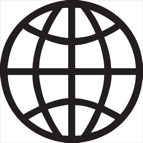 Vector, Image of globe, black and white color, with transparent ...