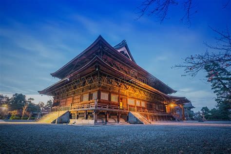 Zenkoji Temple at Night, Nagano, JAPAN. Stock Image - Image of ...