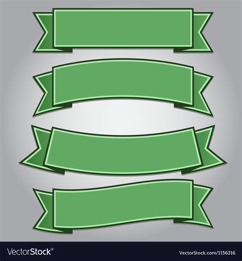 Set of green ribbon banners Royalty Free Vector Image