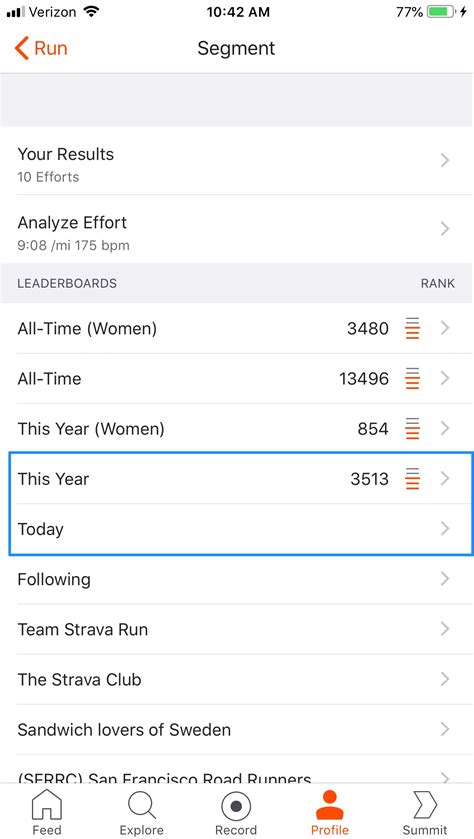 Segment Leaderboard Filters – Strava Support