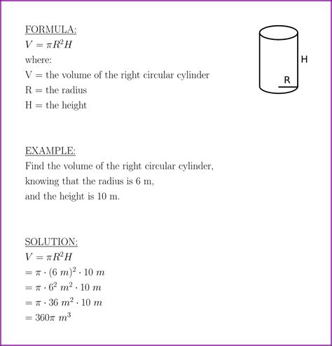 Volume of the right circular cylinder (formula and example) – LUNLUN.COM