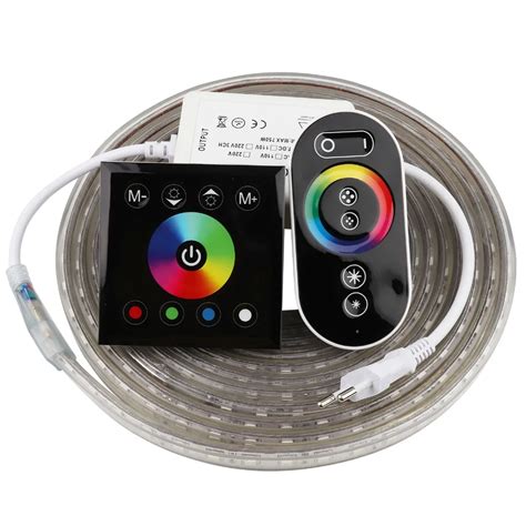 2 Finger touch Remote control RGB LED Strip 220V 220 V waterproof LED ...