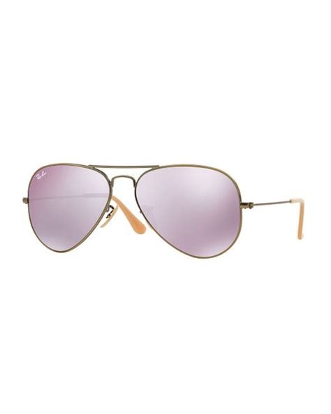 Ray-ban Mirrored Aviator Sunglasses in Purple for Men | Lyst