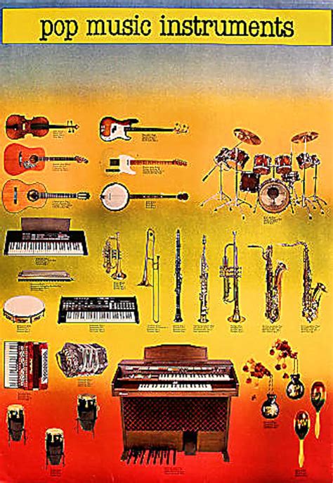 Pop Music Instruments Vintage Concert Poster at Wolfgang's