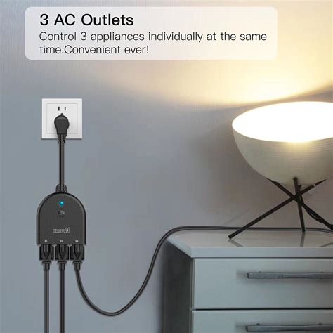 Outdoor Smart Plug Wifi Outlet with 3 Sockets Wireless Remote Control ...