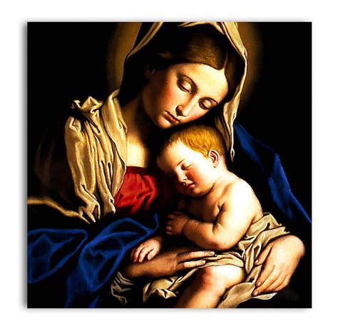 Tamatina Jesus Canvas Paintings - Mother Mary & Baby Jesus - Jesus Wall ...