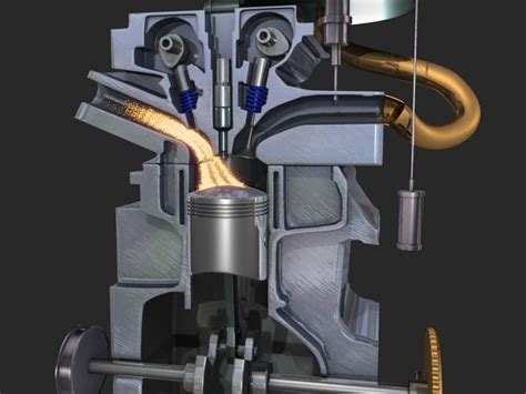 Engine Inline Four-Cylinder Gasoline Engine 3D model animated | CGTrader