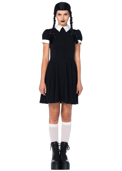 Wednesday Addams Womens Costume | Costumes for women, Cute black dress ...