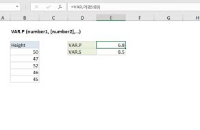 Excel VAR function | Exceljet