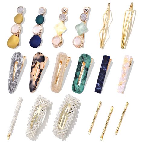 Amazon.com : 28 Pcs Hair Clips Barrettes for Women Girls, Acrylic Resin ...