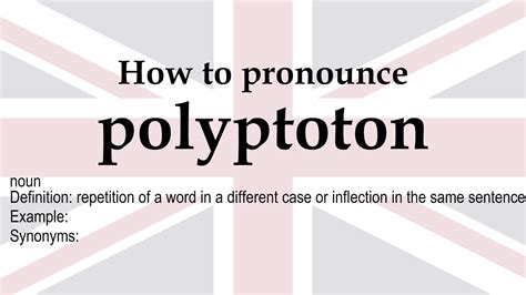 How to pronounce 'polyptoton' + meaning - YouTube