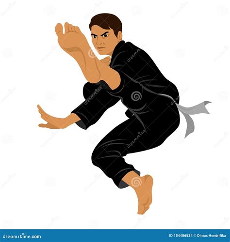 Silat And Martial Arts Silhouette Vector Illustration | CartoonDealer ...