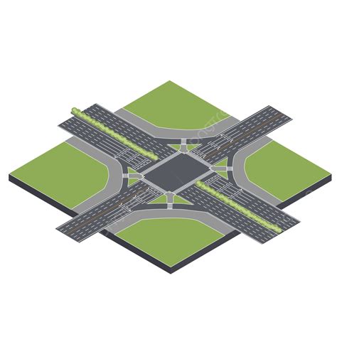 Intersection Road Traffic Vector Hd PNG Images, 2 5d Intersection Road ...