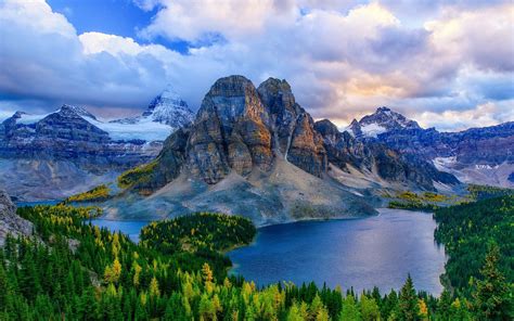 Canada, Alberta, mountains, lakes, forest, autumn wallpaper | nature ...